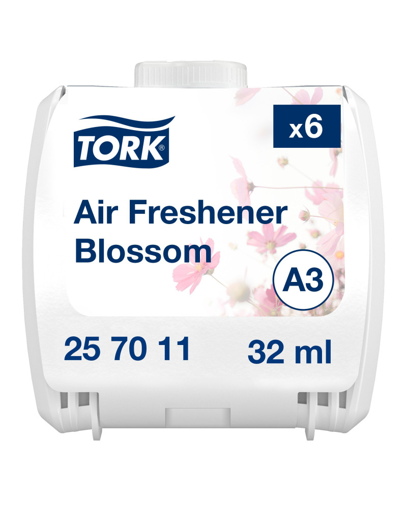 Tork Ambientador Constante con Recambio de Fragancia Floral A3, Neutralizador de malos olores, 6 recambios, 257011