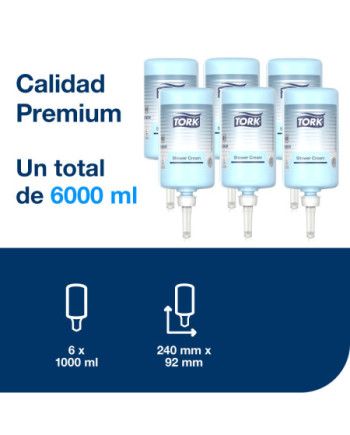 Tork Crema de Ducha Líquida S1, Fragancia unisex, 6×1000 ml, 420601