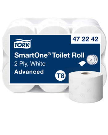 Tork SmartOne® Papel Higiénico Blanco T8, Advanced, 2 capas, 6 × 1150 servicios, 472242