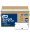 Tork Toalla de Mano de Papel Plegada en V Suave Blanco H3, 15 x 250 hojas, 290163