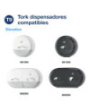 Tork SmartOne® Mini Papel Higiénico Blanco T9, Advanced, 2 capas, 12 × 620 servicios, 472193