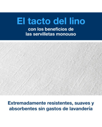 Tork LinStyle® Dinner Servilleta Premium Blanca, Plegado en 1/4, 12x50 Servilletas, 39 × 39 cm, 478711
