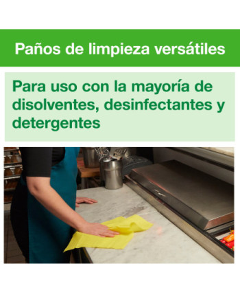 Tork Paño de Limpieza de Larga Duración Color Amarillo W8, Multiusos, 8 × 40 Paños, 194650