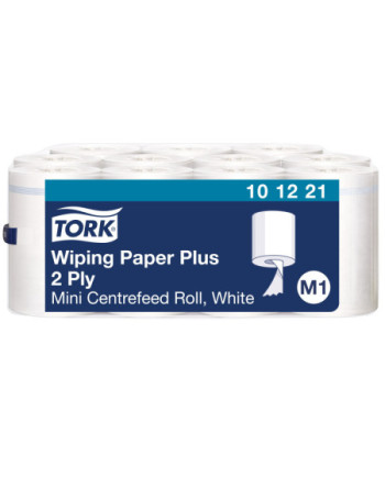 Tork Papel de Secado Extra Mini en Rollo Blanco M1, Alimentación Central, 11 rollos, 101221