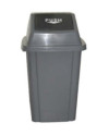 PAPELERA 60L TAPA PUSH GRIS UD