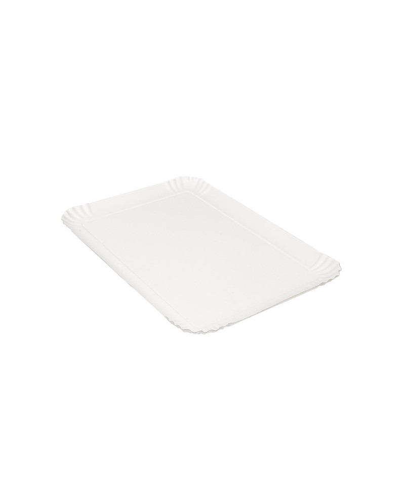 BANDEJAS PASTELERÍA 42X28CM BLANCO CARTÓN P/25 UD